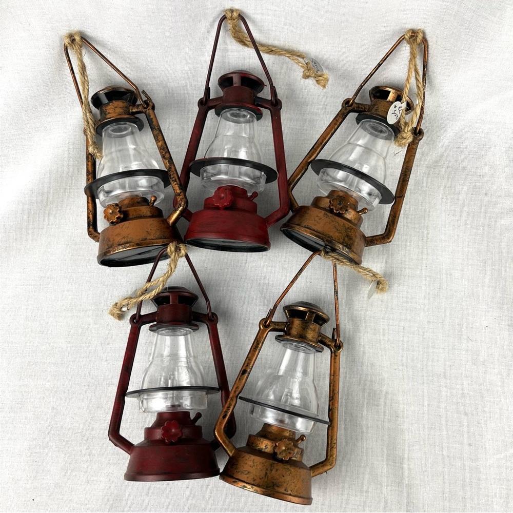 Set old fashioned miniature lanterns Christmas ornaments